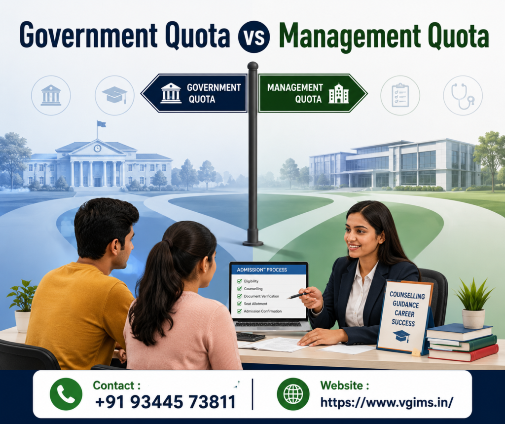 VGIMS | Government Quota vs Management Quota in paramedical counselling comparison