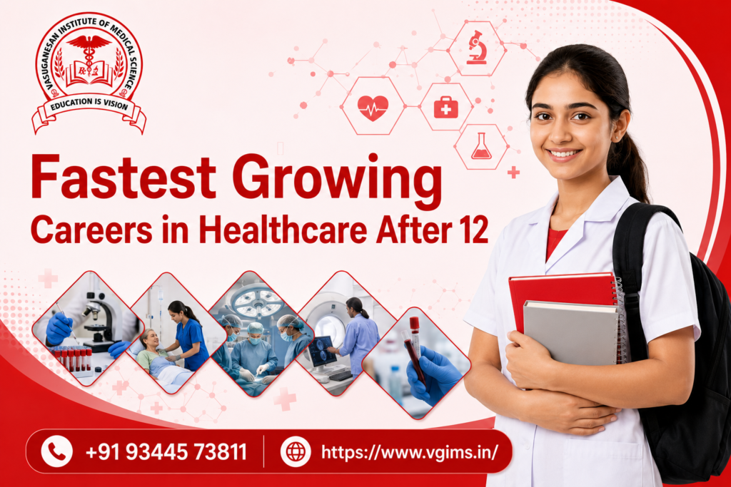 VGIMS | Healthcare careers after 12th science students receiving paramedical training at VGIMS