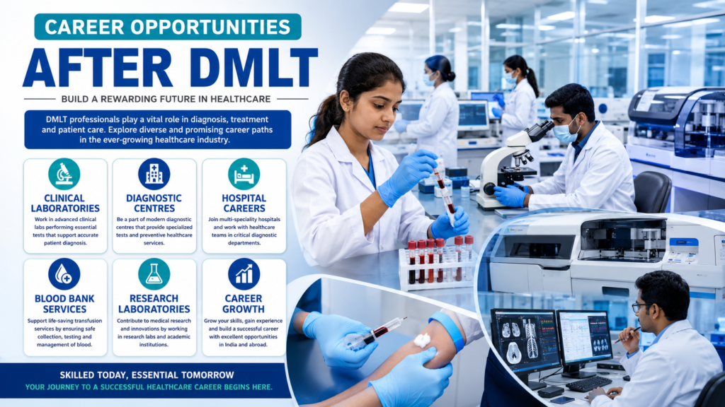 Medical Laboratory Technology students exploring career opportunities after DMLT at VGIMS.