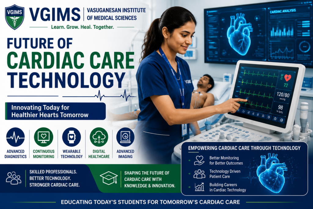Healthcare professional using cardiac monitoring technology in a modern hospital.