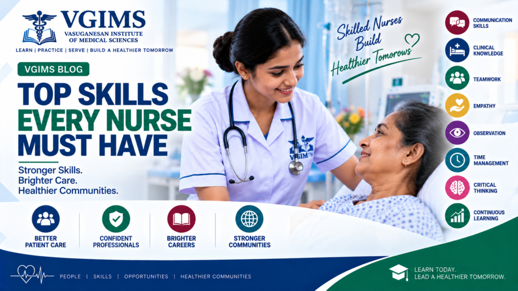 Professional nurse demonstrating nursing skills while caring for a patient in a hospital