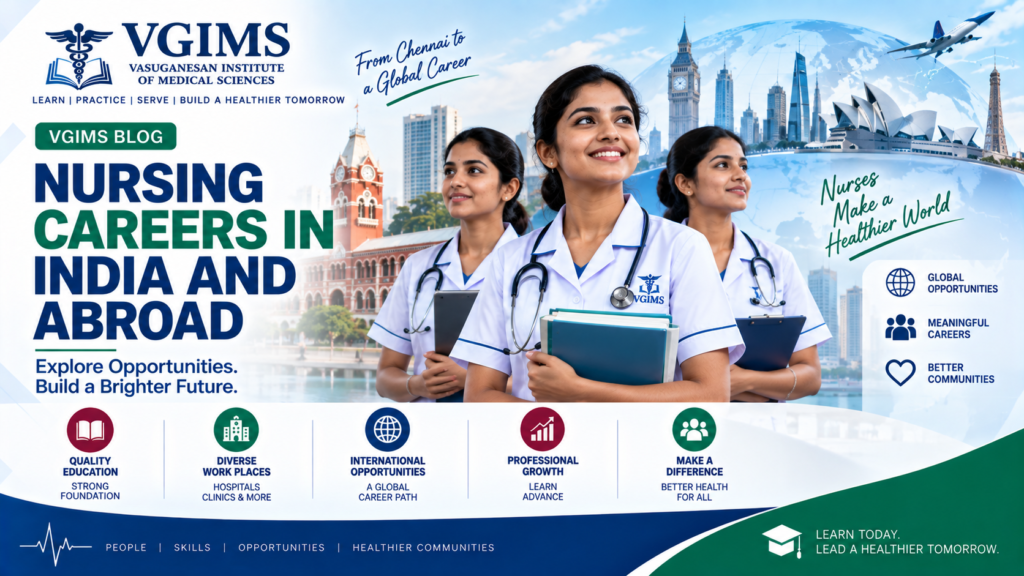 Nursing students preparing for careers in India and abroad in a healthcare setting